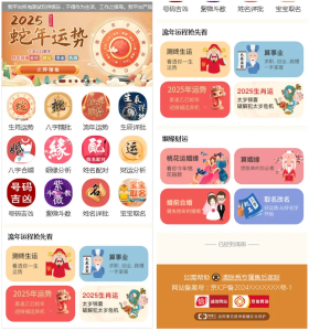 2025蛇年运势测试风水起名系统源码 风水算命源码 周易运势测算免费软件源码-〈Destiny宿命〉